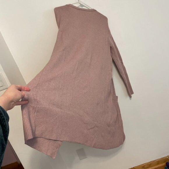 A.N.A Long Sleeve Duster Cardigan Sweater Mauve Pink Purple Open Front Winter M - Picture 16 of 16